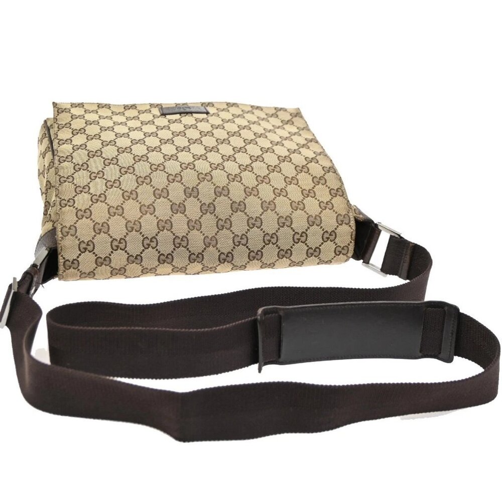 GUCCI GG Pattern Crossbody Messenger Bag Canvas Leather Beige Brown SHW 36KC013 - Picture 5 of 16